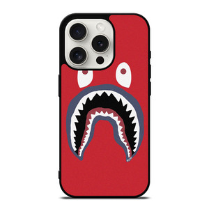 BAPE SHARK CARTOON RED iPhone 15 Pro Case Cover