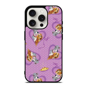 DISNEY LADY AND THE TRAMP PATTERN CARTOON iPhone 15 Pro Case Cover