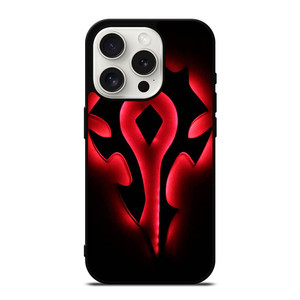HORDE WORLD OF WARCRAFT BLACK LOGO  iPhone 15 Pro Case Cover