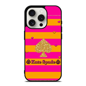 KATE SPADE PINK ORANGE STRIPE iPhone 15 Pro Case Cover KATE SPADE PINK ORANGE STRIPE iPhone 15 Pro Case Cover
