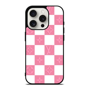 LV LOUIS VUITTON CHECKERED PINK  iPhone 15 Pro Case Cover LV LOUIS VUITTON CHECKERED PINK  iPhone 15 Pro Case Cover