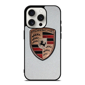 PORSCHE SILVER METAL EMBLEM iPhone 15 Pro Case Cover PORSCHE SILVER METAL EMBLEM iPhone 15 Pro Case Cover