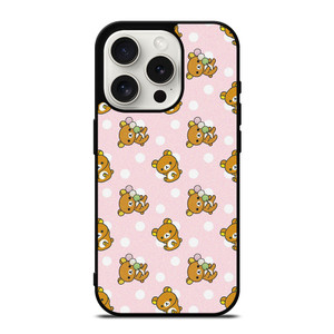 RILAKKUMA BEAR PATTERN iPhone 15 Pro Case Cover RILAKKUMA BEAR PATTERN iPhone 15 Pro Case Cover