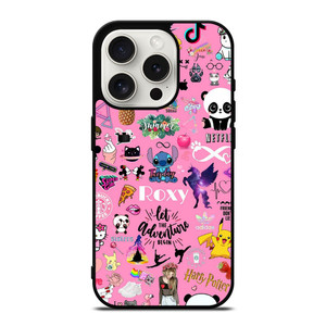 ROXY CARTOON PINK COLLAGE iPhone 15 Pro Case Cover ROXY CARTOON PINK COLLAGE iPhone 15 Pro Case Cover