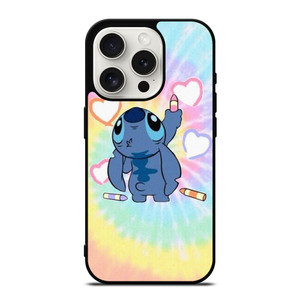 STITCH CARTOON TIE DYE PATTERN iPhone 15 Pro Case Cover STITCH CARTOON TIE DYE PATTERN iPhone 15 Pro Case Cover