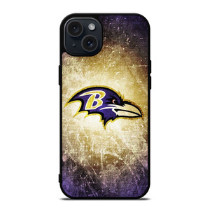 BALTIMORE RAVENS NFL METAL LOGO iPhone 15 Plus Case Cover