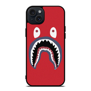 BAPE SHARK CARTOON RED iPhone 15 Plus Case Cover