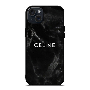 CELINE BLACK LOGO iPhone 15 Plus Case Cover