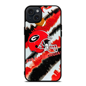 GEORGIA BULLDOGS FOOTBALL PSYCHEDELIC ART  iPhone 15 Plus Case Cover