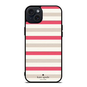 KATE SPADE NEW YORK PINK STRIPE  iPhone 15 Plus Case Cover