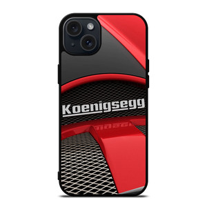 KOENIGSEGG SUPERCAR RED EMBLEM  iPhone 15 Plus Case Cover