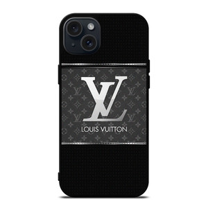 LOUIS VUITTON LV BLACK LOGO  iPhone 15 Plus Case Cover LOUIS VUITTON LV BLACK LOGO  iPhone 15 Plus Case Cover