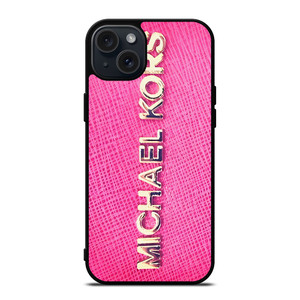MICHAEL KORS PINK LEATHER  iPhone 15 Plus Case Cover MICHAEL KORS PINK LEATHER  iPhone 15 Plus Case Cover
