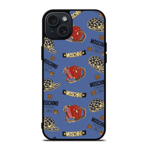 MOSCHINO COUTURE BEAR PATTERN  iPhone 15 Plus Case Cover MOSCHINO COUTURE BEAR PATTERN  iPhone 15 Plus Case Cover