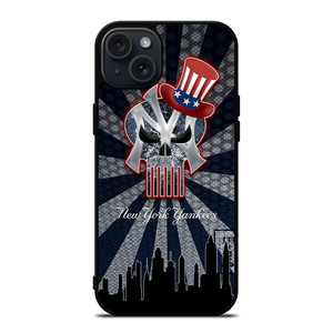 NEW YORK YANKEES BASEBALL SKULL SYMBOL  iPhone 15 Plus Case Cover NEW YORK YANKEES BASEBALL SKULL SYMBOL  iPhone 15 Plus Case Cover