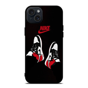 NIKE AIR JORDAN RETRO 1 RED  iPhone 15 Plus Case Cover NIKE AIR JORDAN RETRO 1 RED  iPhone 15 Plus Case Cover