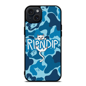 RIPNDIP CAT CAMO BLUE  iPhone 15 Plus Case Cover