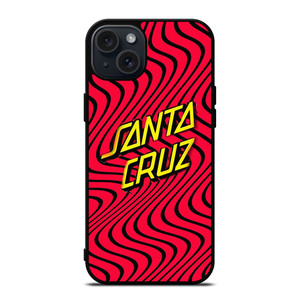 SANTA CRUZ SKATEBOARD WAVY RED  iPhone 15 Plus Case Cover