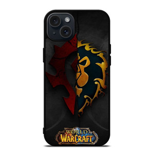 WORLD OF WARCRAFT HORDE ALLIANCE LOGO iPhone 15 Plus Case Cover WORLD OF WARCRAFT HORDE ALLIANCE LOGO iPhone 15 Plus Case Cover