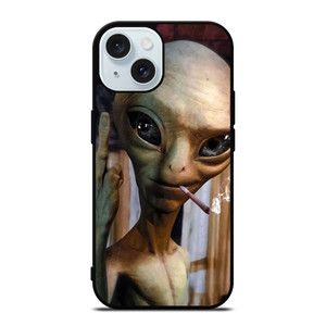 ALIEN MIDDLE FINGER SMOKING iPhone 15 Case Cover ALIEN MIDDLE FINGER SMOKING iPhone 15 Case Cover