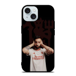 BRUNO FERNANDES MANCHESTER UNITED RED DEVILS iPhone 15 Case Cover BRUNO FERNANDES MANCHESTER UNITED RED DEVILS iPhone 15 Case Cover