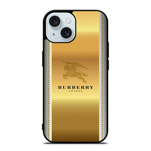 BURBERRY LONDON GOLD LOGO iPhone 15 Case Cover
