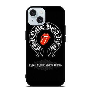 CHROME HEARTS ROLLING STONES SYMBOL iPhone 15 Case Cover CHROME HEARTS ROLLING STONES SYMBOL iPhone 15 Case Cover