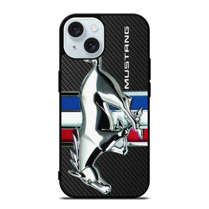 FORD MUSTANG METAL CARBON EMBLEM iPhone 15 Case Cover FORD MUSTANG METAL CARBON EMBLEM iPhone 15 Case Cover