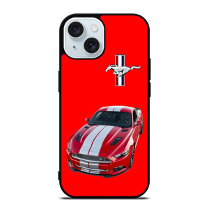 FORD MUSTANG RED CAR EMBLEM iPhone 15 Case Cover