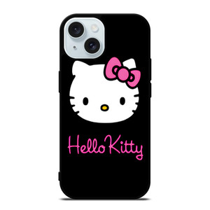 HELLO KITTY CUTE BLACK iPhone 15 Case Cover