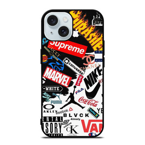 HYPE BEAST FASHION BRAND LOGO COLLAGE iPhone 15 Case Cover HYPE BEAST FASHION BRAND LOGO COLLAGE iPhone 15 Case Cover