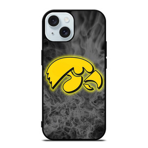 IOWA HAWKEYES SMOKE EMBLEM iPhone 15 Case Cover