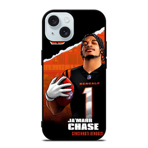 JA'MARR CHASE CINCINNATI BENGALS NFL FOOTBALL iPhone 15 Case Cover