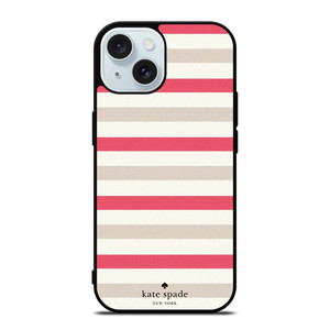 KATE SPADE NEW YORK PINK STRIPE iPhone 15 Case Cover KATE SPADE NEW YORK PINK STRIPE iPhone 15 Case Cover