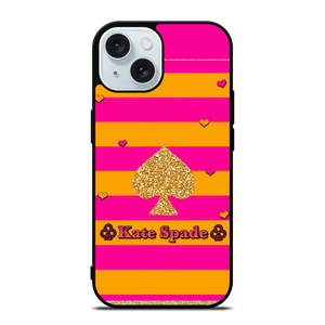 KATE SPADE PINK ORANGE STRIPE iPhone 15 Case Cover KATE SPADE PINK ORANGE STRIPE iPhone 15 Case Cover