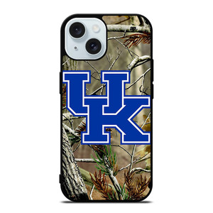 KENTUCKY WILDCATS UNIVERSITY CAMO LOGO iPhone 15 Case Cover