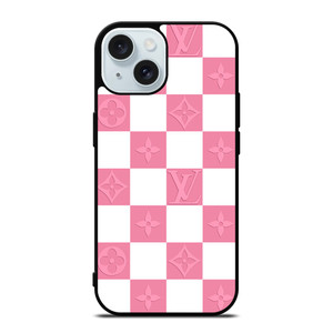 LV LOUIS VUITTON CHECKERED PINK iPhone 15 Case Cover LV LOUIS VUITTON CHECKERED PINK iPhone 15 Case Cover