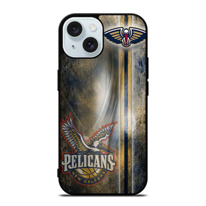 NEW ORLEANS PELICANS GRUNGE LOGO iPhone 15 Case Cover NEW ORLEANS PELICANS GRUNGE LOGO iPhone 15 Case Cover