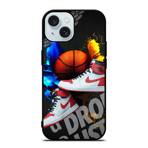 NIKE AIR JORDAN SPLASHED SNEAKERS iPhone 15 Case Cover NIKE AIR JORDAN SPLASHED SNEAKERS iPhone 15 Case Cover
