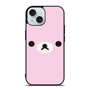 RILAKKUMA BEAR PINK MINIMALIST iPhone 15 Case Cover