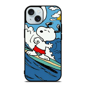 SNOOPY THE PEANUTS SURFING CARTOON iPhone 15 Case Cover SNOOPY THE PEANUTS SURFING CARTOON iPhone 15 Case Cover