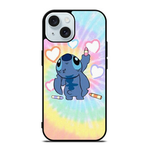 STITCH CARTOON TIE DYE PATTERN iPhone 15 Case Cover STITCH CARTOON TIE DYE PATTERN iPhone 15 Case Cover