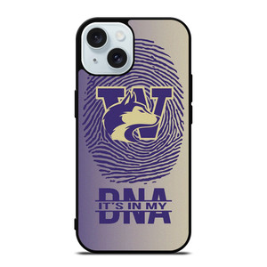 WASHINGTON HUSKIES DNA FOOTBALL iPhone 15 Case Cover WASHINGTON HUSKIES DNA FOOTBALL iPhone 15 Case Cover