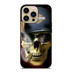 HARLEY DAVIDSON MOTOR SKULL SMOKING iPhone 14 Pro Max Case Cover