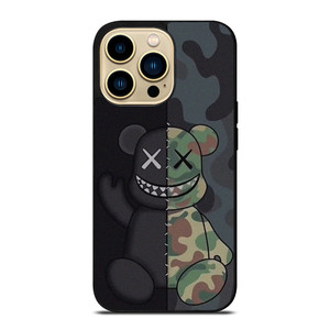 KAWS BLACK CAMO iPhone 14 Pro Max Case Cover KAWS BLACK CAMO iPhone 14 Pro Max Case Cover