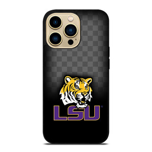 LSU TIGERS FOOTBALL CHECKERBOARD LOGO iPhone 14 Pro Max Case Cover