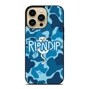 RIPNDIP CAT CAMO BLUE iPhone 14 Pro Max Case Cover RIPNDIP CAT CAMO BLUE iPhone 14 Pro Max Case Cover