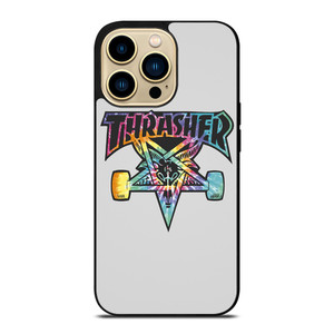 THRASHER SKATEBOARD TIE DYE LOGO iPhone 14 Pro Max Case Cover