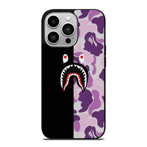 BAPE SHARK BLACK PURPLE CAMO iPhone 14 Pro Case Cover
