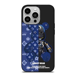 BEAR BRICK KAWS ROBOT BLUE iPhone 14 Pro Case Cover